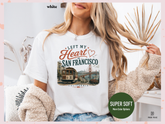 Women’s San Francisco Graphic T-Shirt – California Travel Vintage White Tee
