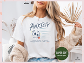 Women’s Anxiety Graphic T-Shirt – Funny White Statement Tee