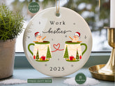 Personalized Work Bestie Coworker Ornament Custom Co-Worker Christmas Ornament for Work Bestie Best Friend Ornament Work Bestie Ornament