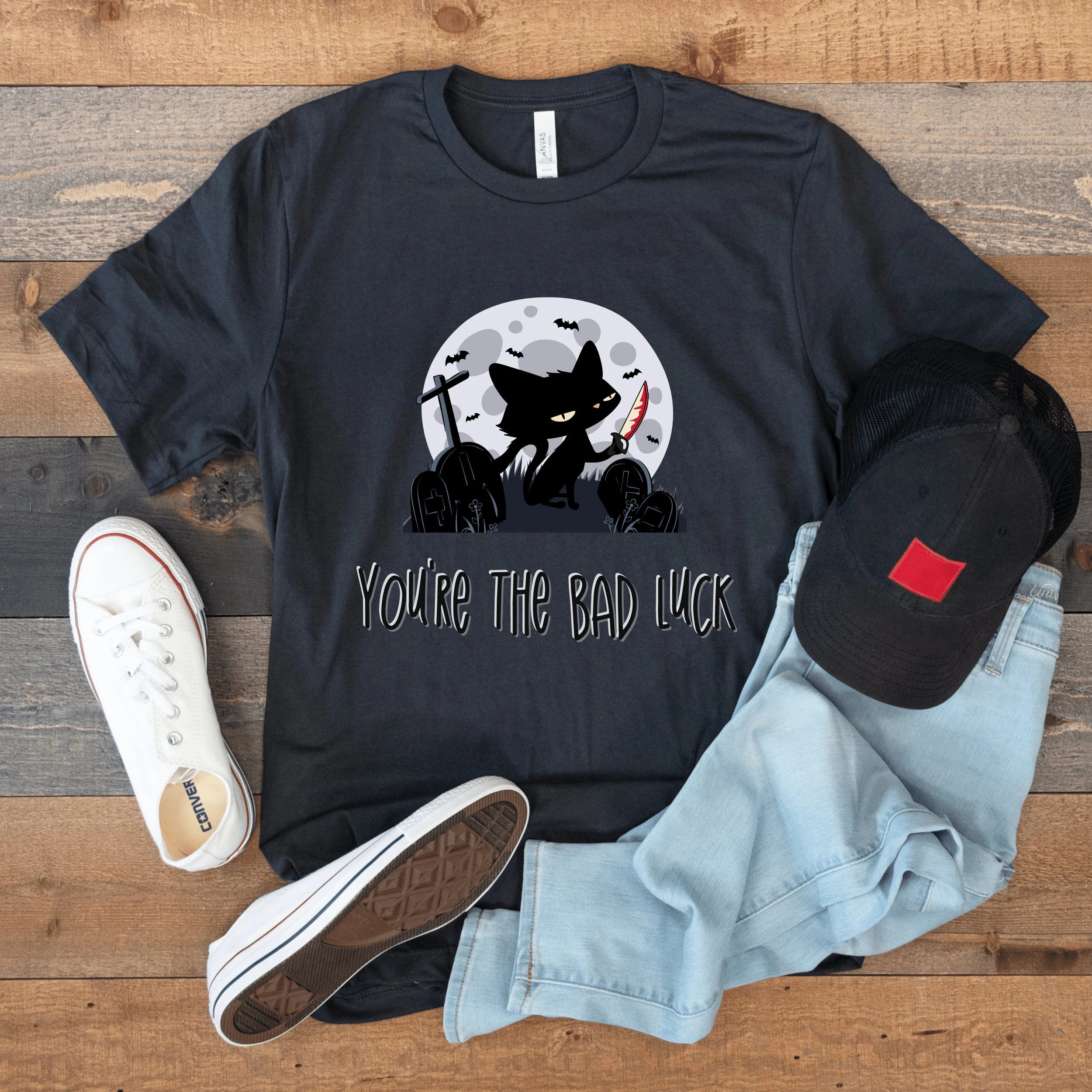"You're the Bad Luck" Black Cat Halloween T-Shirt