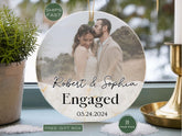 Personalized Engagement Photo Ornament: First Christmas Keepsake