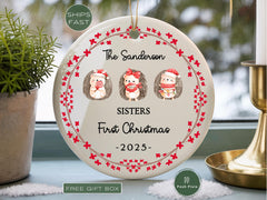 Personalized Sister Christmas Ornament Gifts for Sister for Christmas Ornament Sister Ornament Sister Keepsake Gift, Custom Sister Ornament