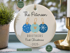 Brother Ornament | Personalized Brother Christmas Ornament | Custom Sibling Keepsake Gift | Christmas Gift for Brother