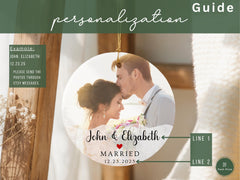 Personalized First Christmas Married Ornament: Wedding Keepsake Gift