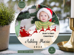 Personalized Baby's First Christmas Ornament 2025 Custom Keepsake