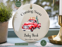 Baby Announcement Christmas Ornament | Pregnancy Reveal Ornament | Personalized Baby Coming Soon Ornament | New Baby Christmas Keepsake
