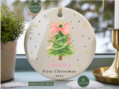 Custom Baby Girl Christmas Ornament Personalized Baby Girl Keepsake Baby Girl First Christmas Ornament for Baby Girl, Baby Girl Ornament
