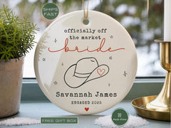 Engaged Ornament, Newly Engaged Gift, Engagement Present, Personalized Engaged Bride Ornament, Future Mrs Ornament, Newly Engaged Couple