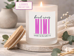Mimi Soy Wax Candle, Lavender Scent, 8 oz Frosted Jar