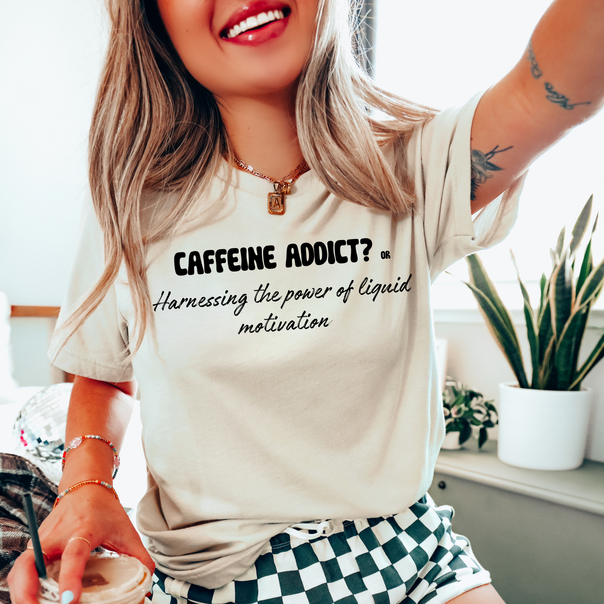 Caffeine Addict? or Harnessing the Power of Liquid Motivation T-Shirt