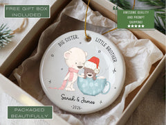 Big Sister Ornament | Personalized Big Sister Christmas Ornament | Promoted to Big Sister Gift | New Baby Announcement Keepsake