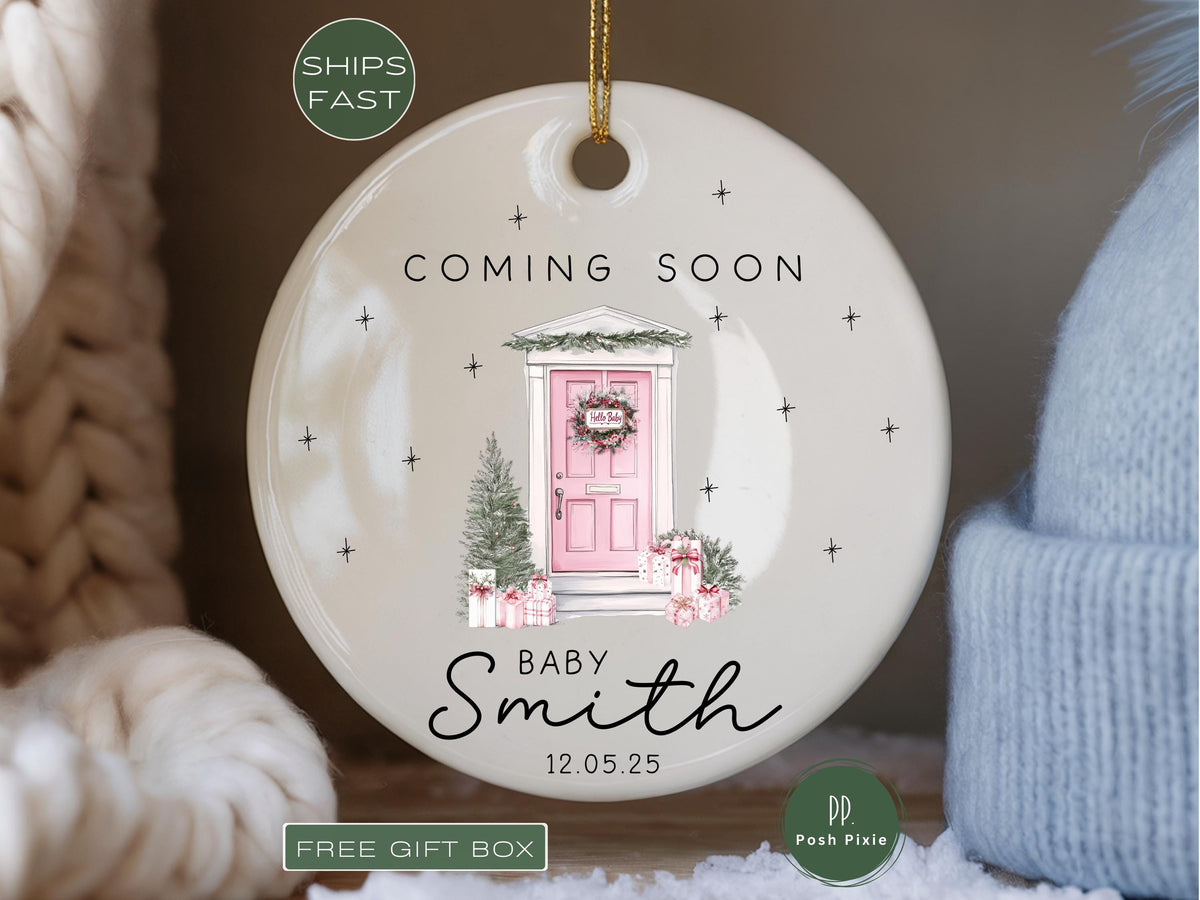 Pregnancy Announcement Ornament, Custom Pregnancy Announcement Christmas Ornament for Pregnancy Reveal Ornament Pregnancy Keepsake Gift
