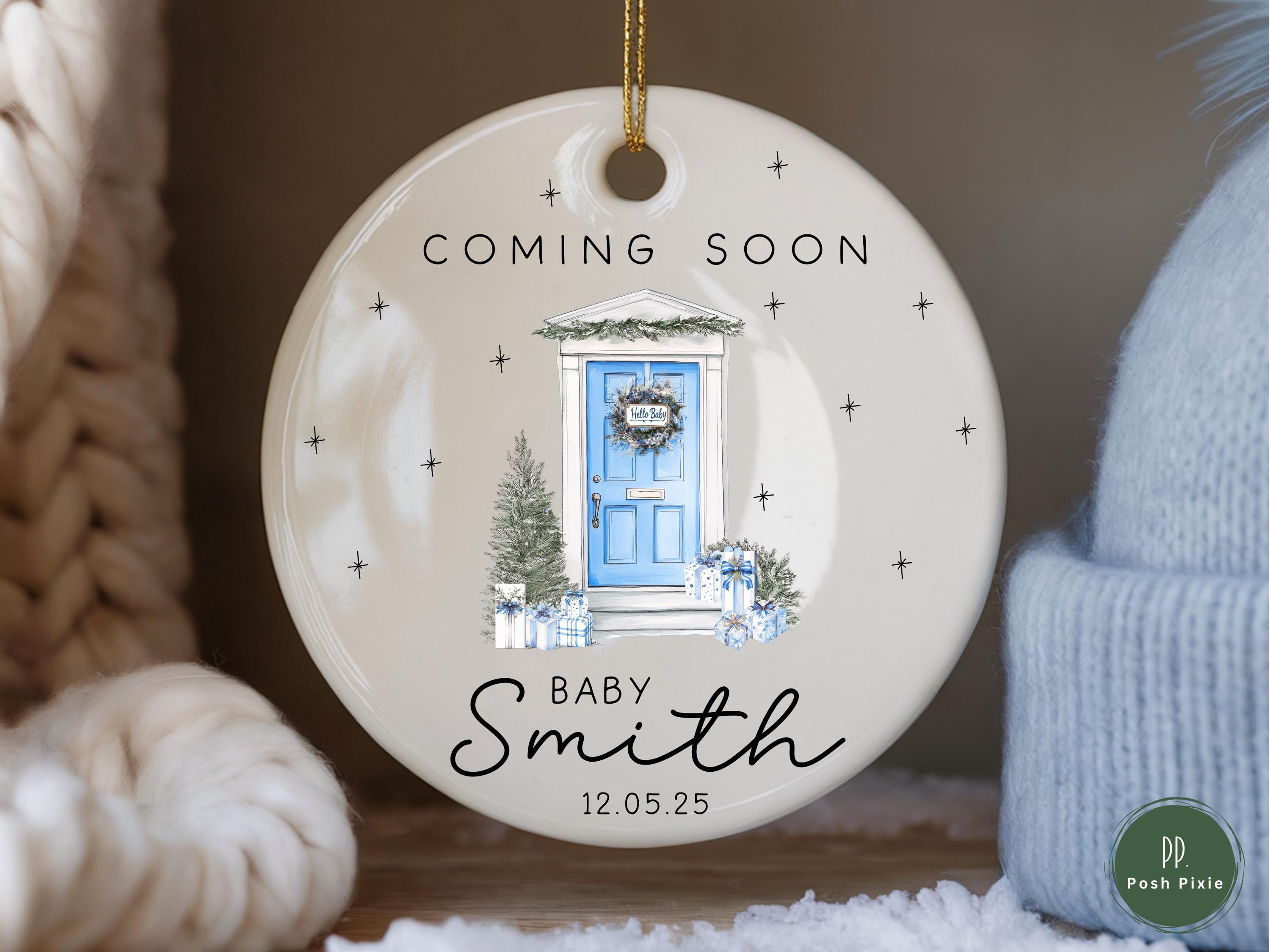 Pregnancy Announcement Ornament, Custom Pregnancy Announcement Christmas Ornament for Pregnancy Reveal Ornament Pregnancy Keepsake Gift