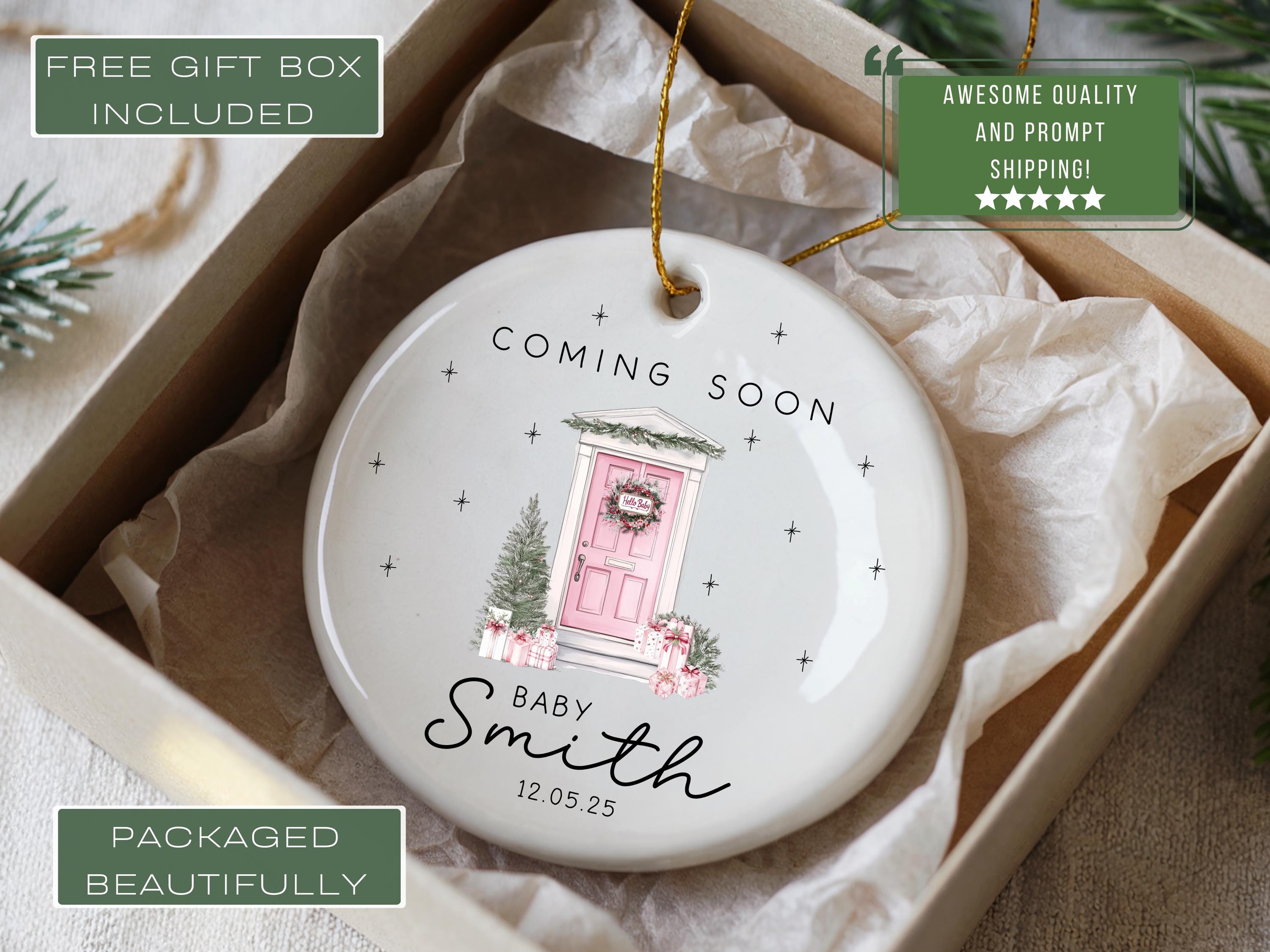 Pregnancy Announcement Ornament, Custom Pregnancy Announcement Christmas Ornament for Pregnancy Reveal Ornament Pregnancy Keepsake Gift