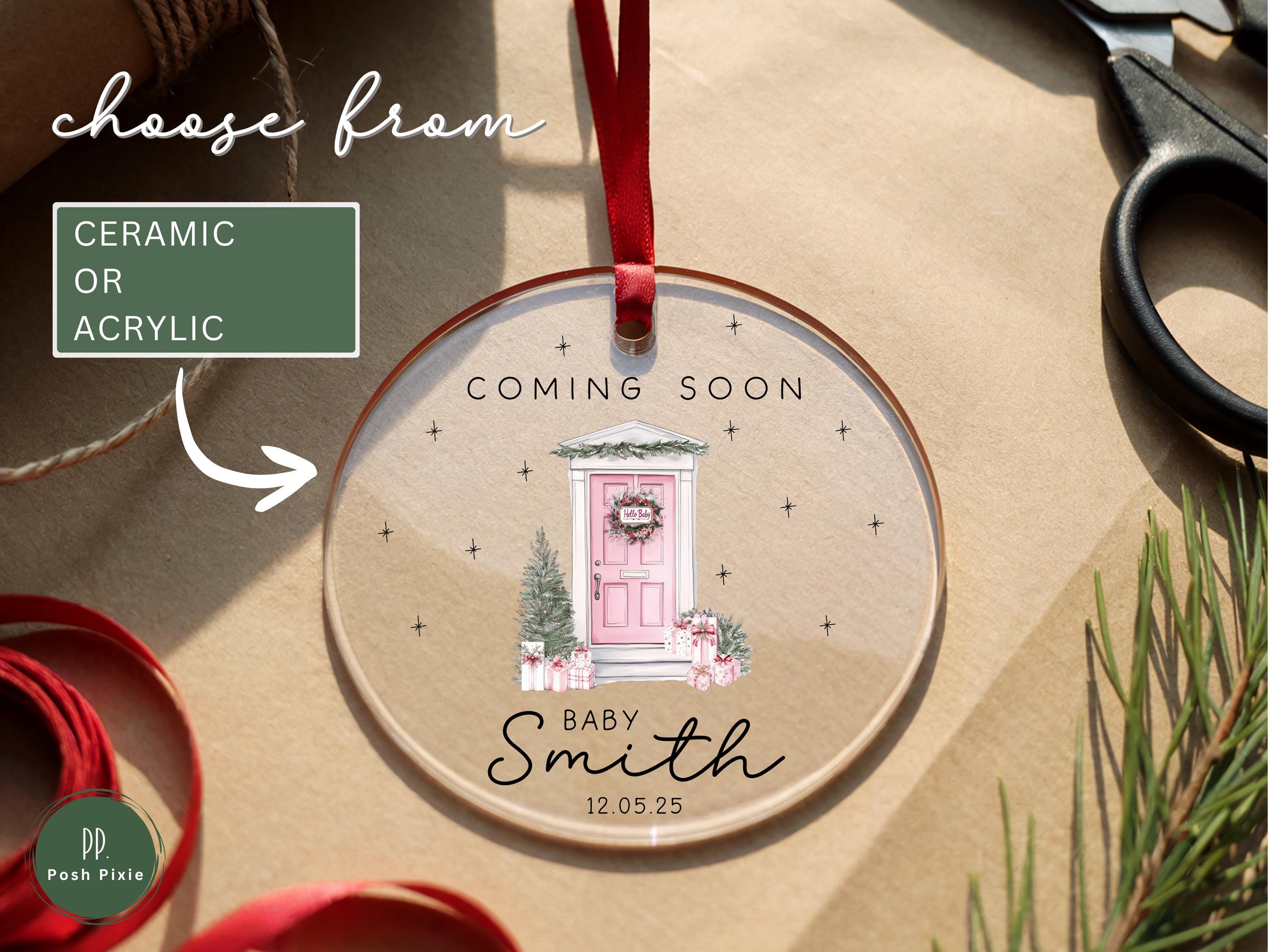 Pregnancy Announcement Ornament, Custom Pregnancy Announcement Christmas Ornament for Pregnancy Reveal Ornament Pregnancy Keepsake Gift