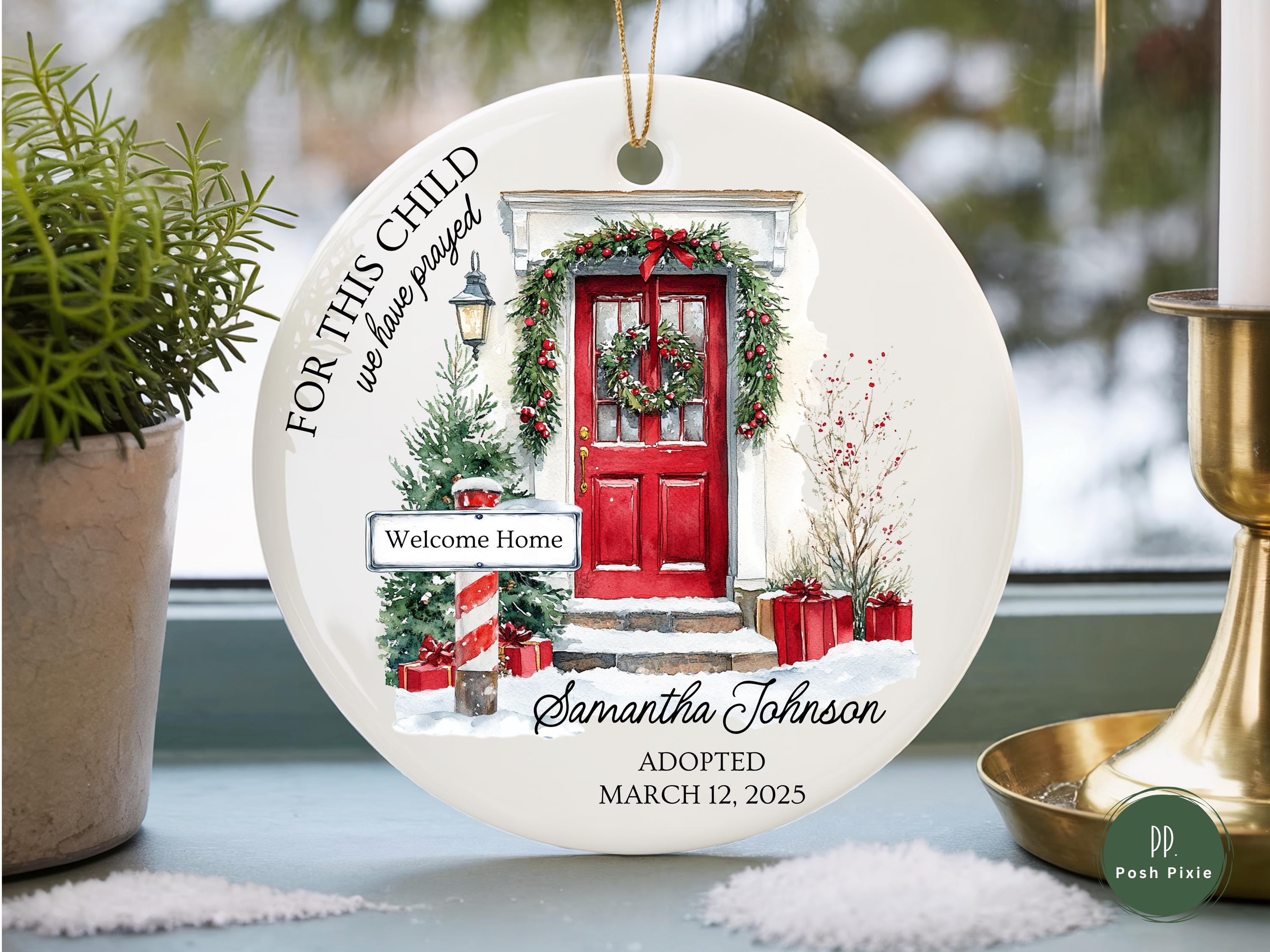 Custom Adoption Ornament, Personalized Adoption Christmas Ornament Adoption Day Keepsake Gifts for Adoption Day Gift Adoption Ornament