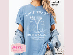 Beach Bachelorette Party Shirt: Last Toast on the Coast, Custom Bridal Party Tee
