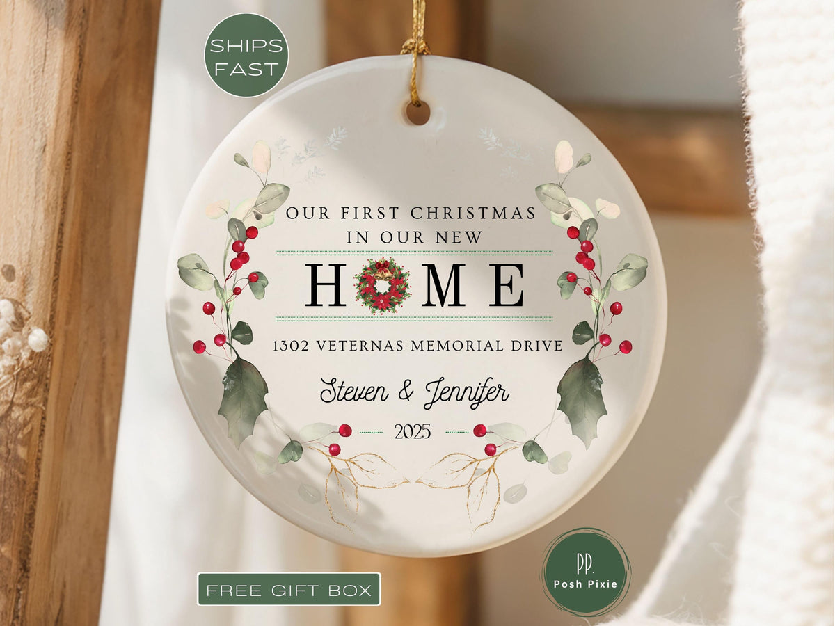 Our First Home Christmas Ornament | Personalized New Home Ornament | First Christmas in New Home Keepsake | Housewarming Gift for New owners