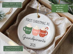 New Grandparents Ornament, Personalized Grandparents Christmas Ornament for New Grandparents First Christmas as Grandparents Keepsake Gift