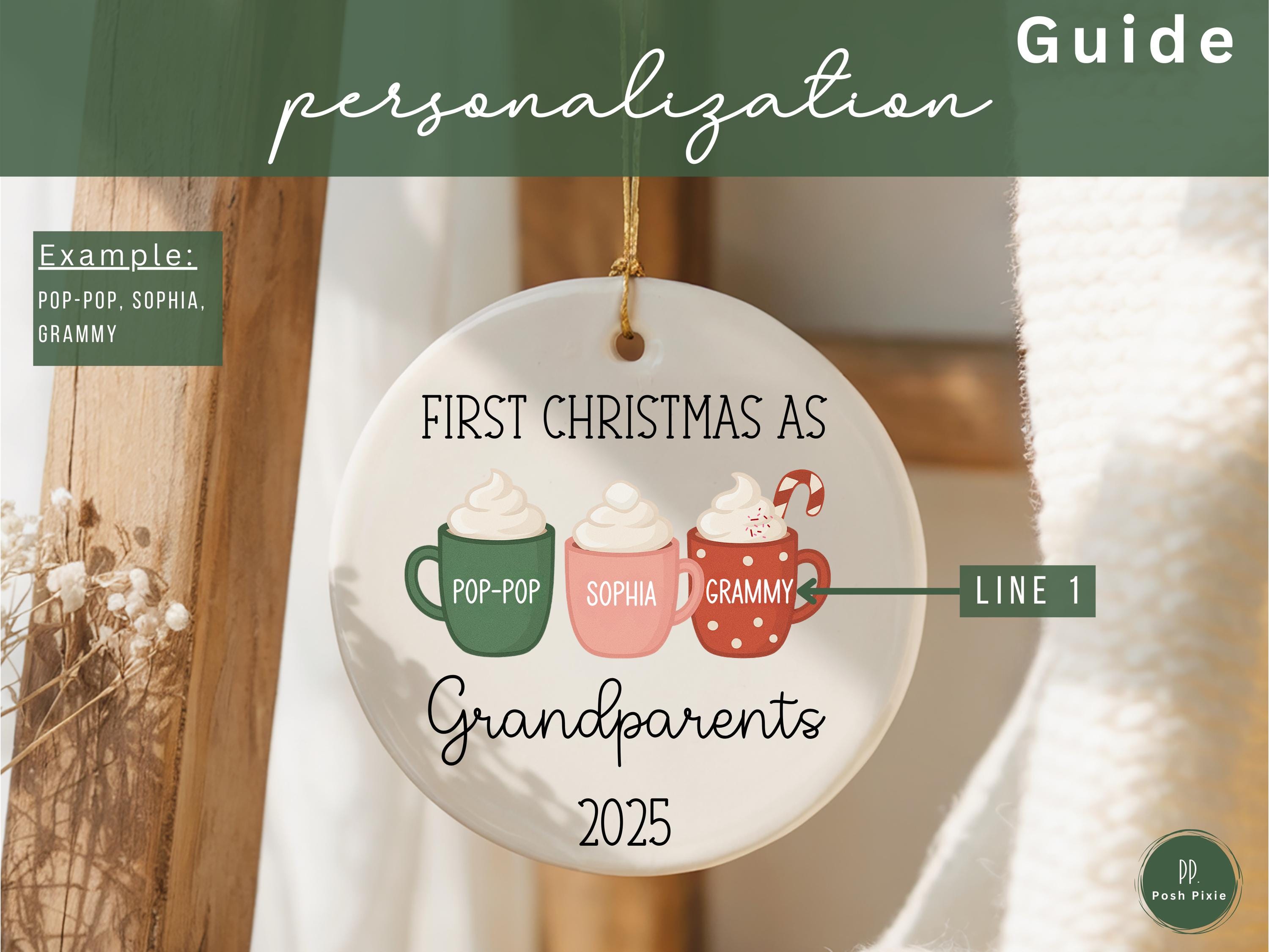 New Grandparents Ornament, Personalized Grandparents Christmas Ornament for New Grandparents First Christmas as Grandparents Keepsake Gift