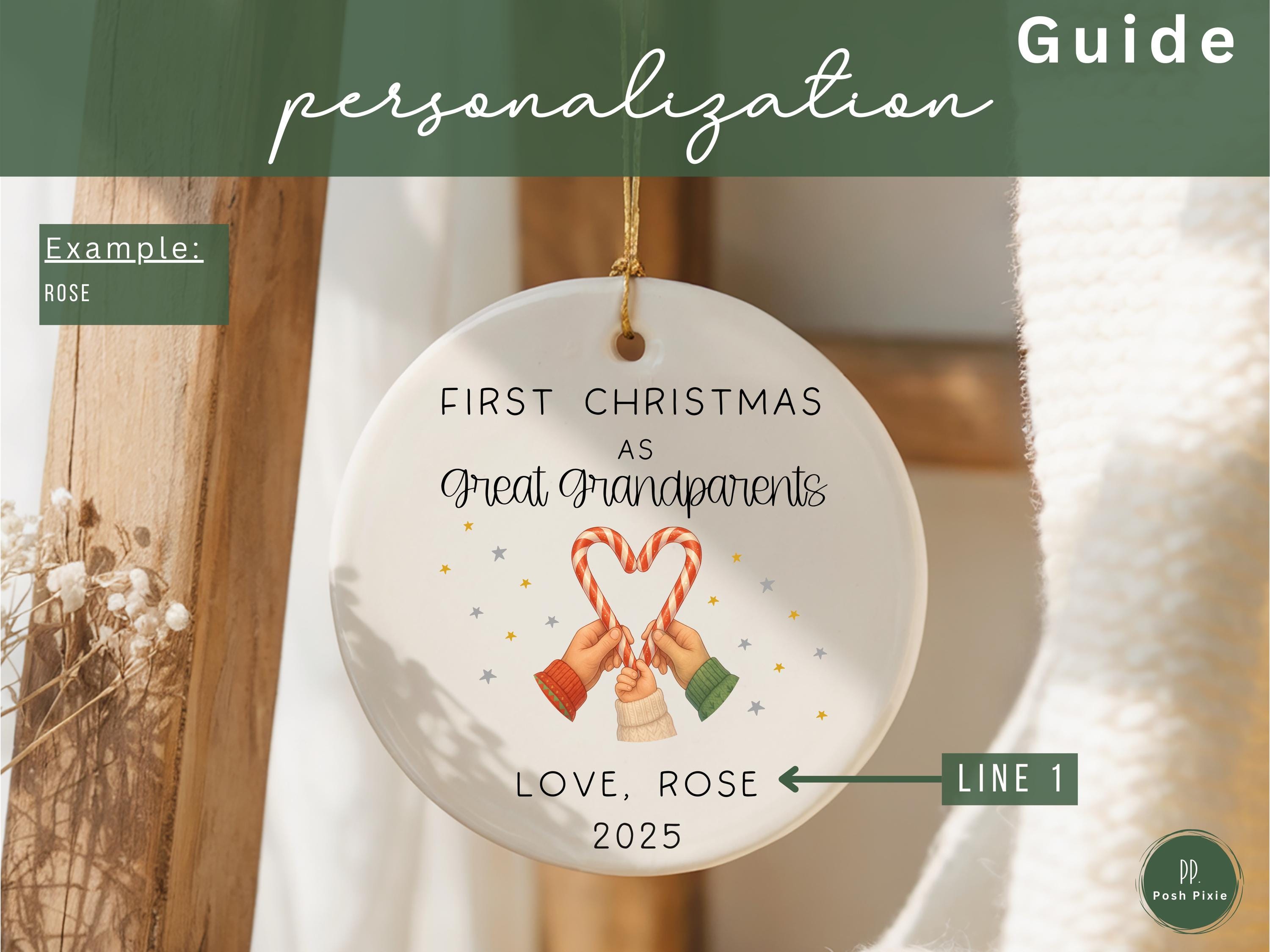 First Christmas As Great Grandparents Ornament, Personalized Grandparents Ornament, Family Keepsake, Holiday Gift