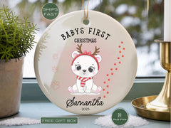 Christmas Ornament for Newborn Baby • Personalized Baby’s First Christmas Ornament • Custom Baby Name Keepsake • Newborn Christmas Gift
