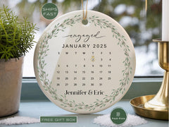 Personalized Engagement Christmas Ornament: Photo Keepsake Gift