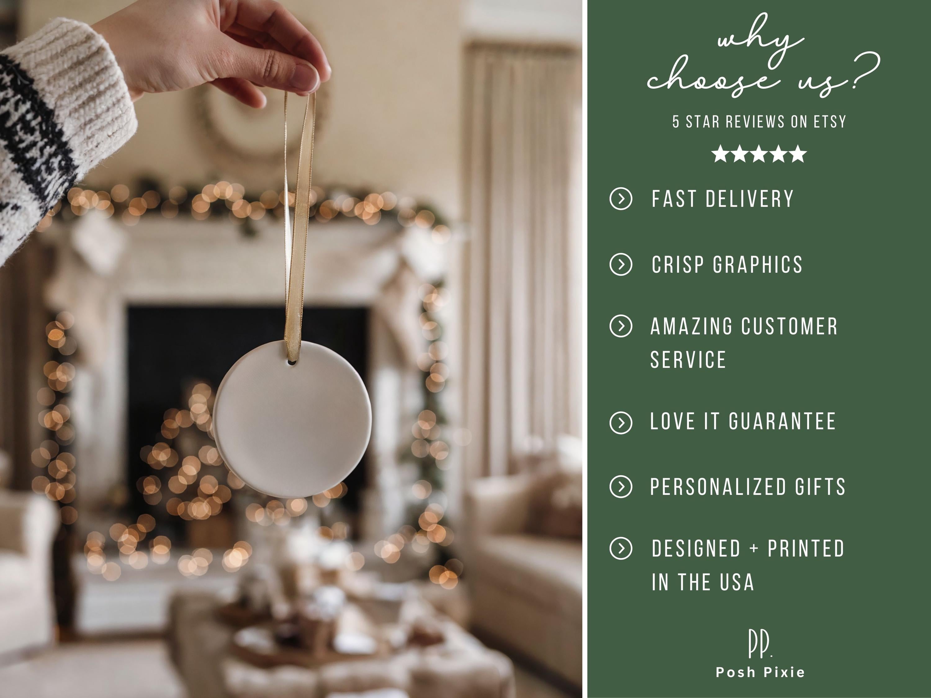 Personalized Engagement Photo Ornament: First Christmas Keepsake