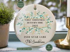 Personalized Our First Home Ornament | New Home Christmas Ornament | Custom Housewarming Gift | First Christmas in New Home Keepsake