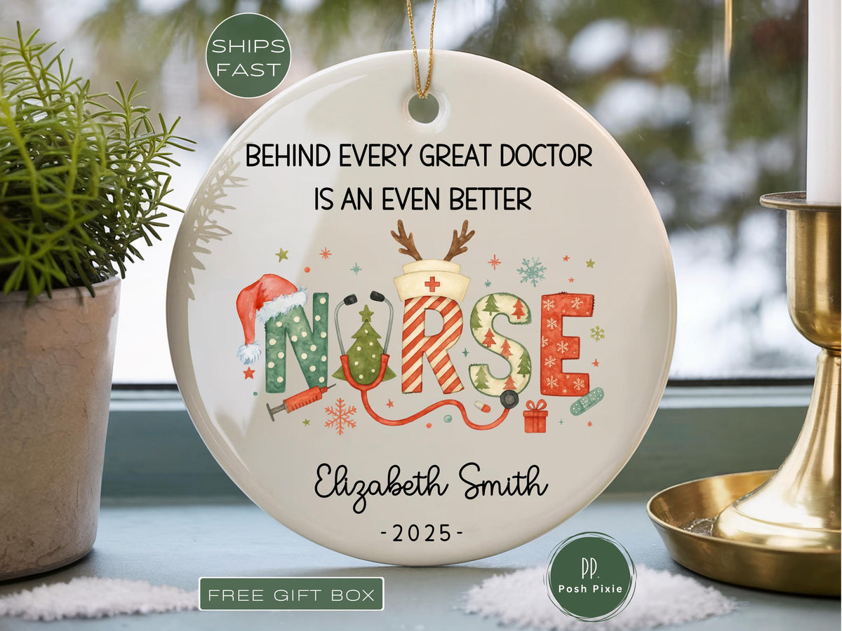 Custom Nurse Ornament, Personalized Nurse Christmas Ornament Gift for Nurse Ornament for Nursing Department Gifts Nurse Keepsake Ornament