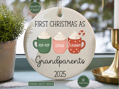 New Grandparents Ornament, Personalized Grandparents Christmas Ornament for New Grandparents First Christmas as Grandparents Keepsake Gift
