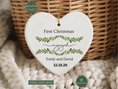 Engagement Christmas Ornament | Personalized Engaged Ornament | Future Mr & Mrs Christmas Keepsake | Engagement Gift for Couple