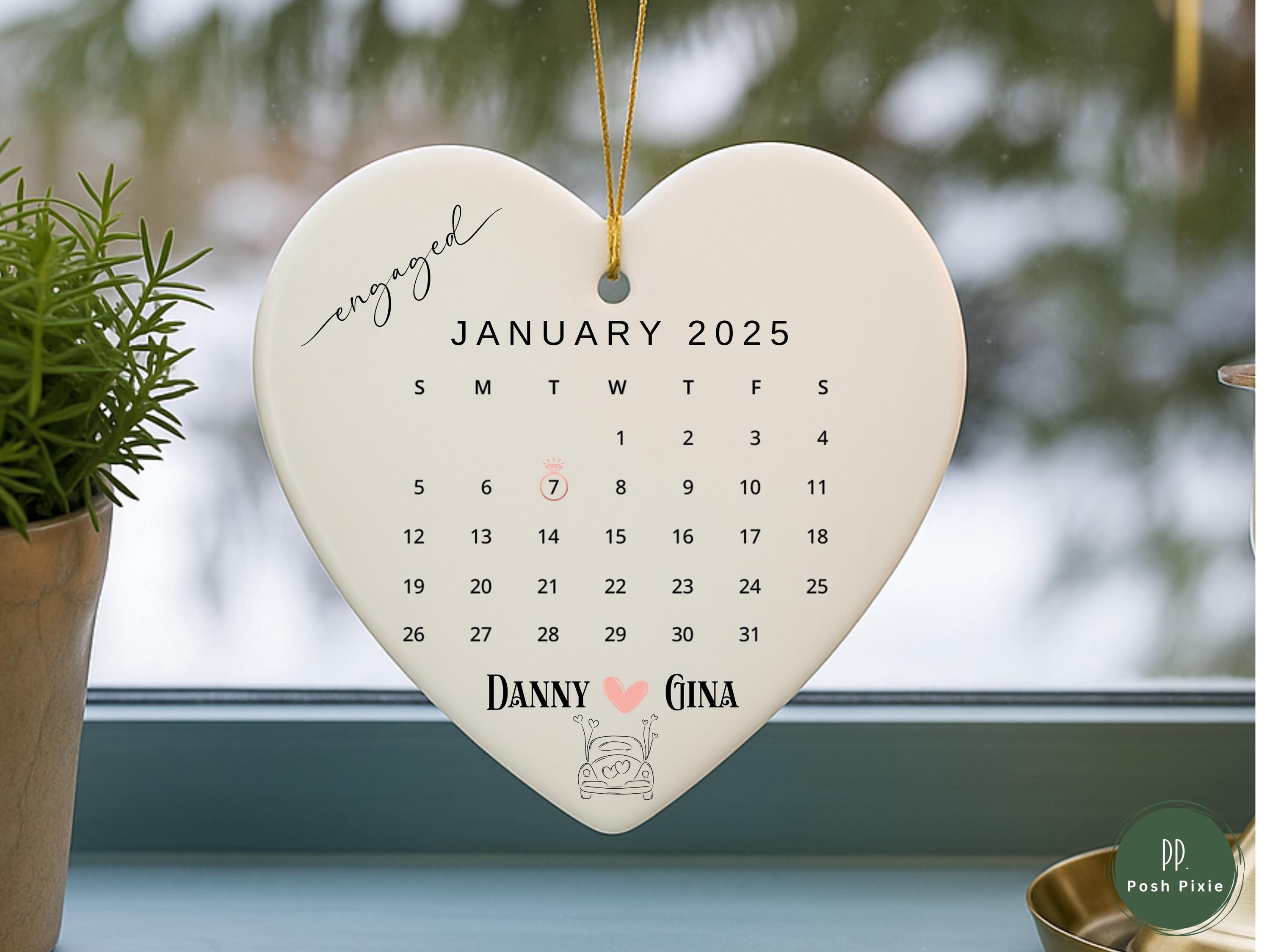 Personalized Engagement Photo Ornament: Newly Engaged Gift