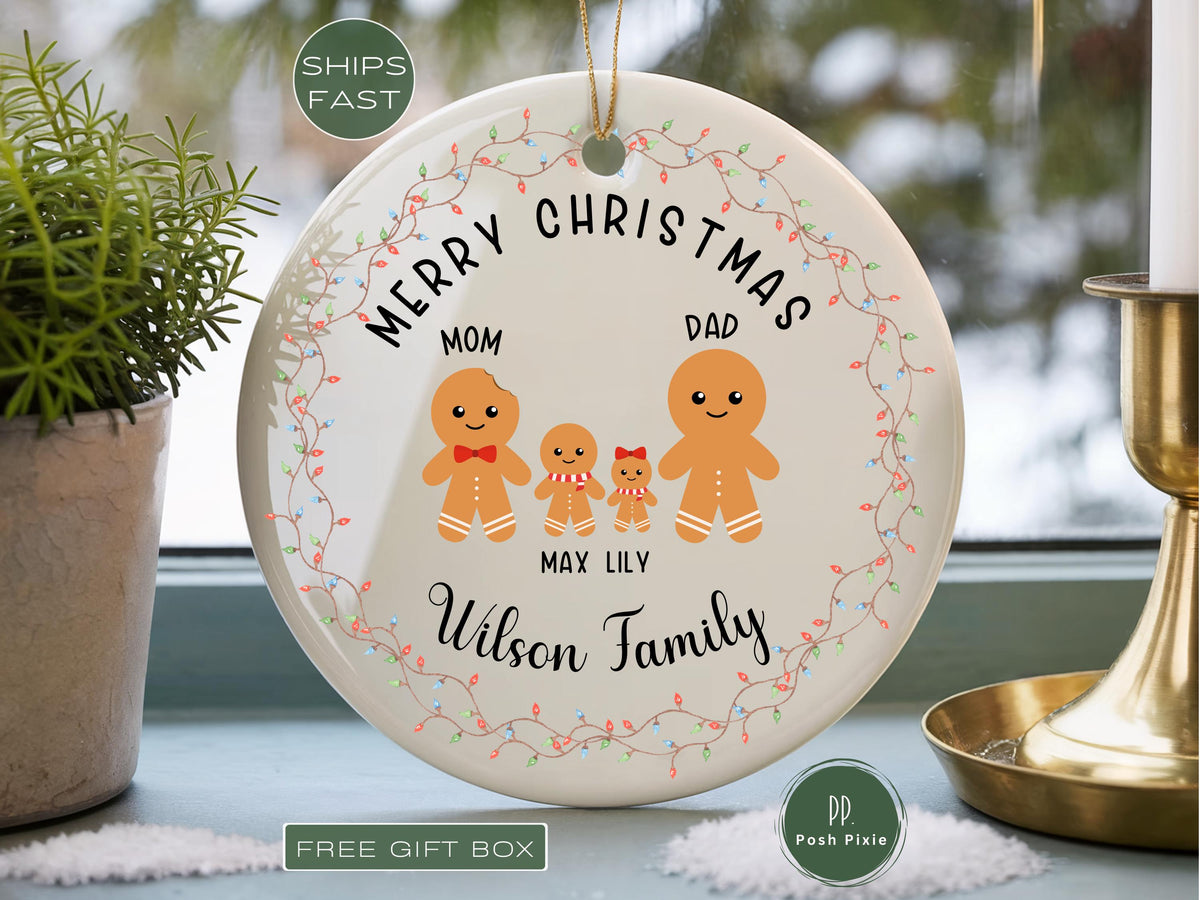Personalized Family of 5 Ornament | Family Christmas Ornament with Names | Custom Family Keepsake | Christmas Gift for Family