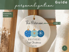 Brother Ornament | Personalized Brother Christmas Ornament | Custom Sibling Keepsake Gift | Christmas Gift for Brother
