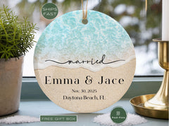 Our First Christmas Married Ornament | Personalized Mr & Mrs Ornament | First Christmas as Husband and Wife | Newlywed Christmas Keepsake