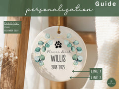 Pet Memorial Ornament | Personalized Dog Memorial Ornament | Pet Loss Sympathy Gift | Custom Christmas Memorial Keepsake