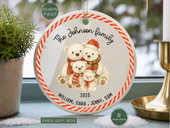 Personalized Family of 4 Ornament • Custom Christmas Keepsake • Family Christmas Ornament with Names • First Christmas Gift for Family