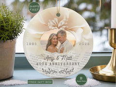 40th Anniversary Ornament, Custom 40th Anniversary Ornament Personalized 40th Wedding Anniversary Keepsake Gift for 40th Wedding Anniversary