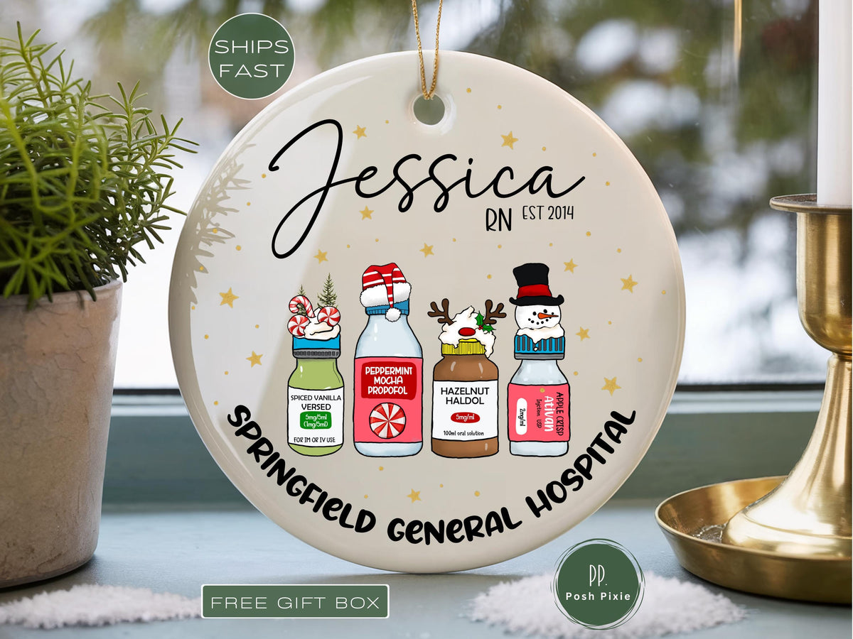 Nurse Christmas Ornament, Personalized Nurse Gifts, Custom Nurse Gifts, Nurse Keepsake, Nurse Ornament Christmas, First Christmas as Nurse