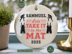 Wrestling Ornament, Custom Wrestling Christmas Ornament Personalized Wrestling Ornament Wrestler Ornament Wrestling Team Keepsake Gifts