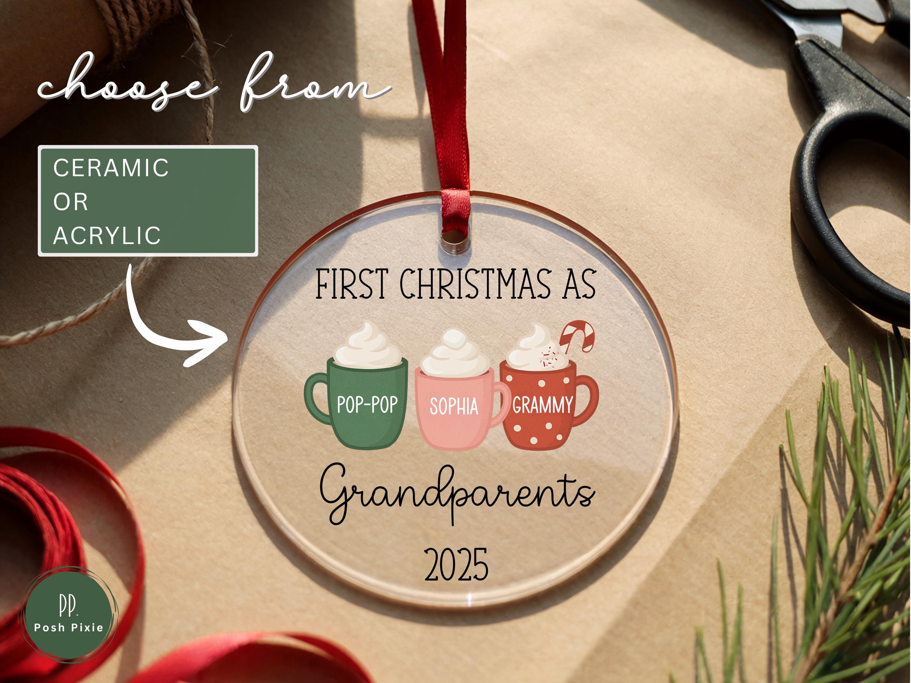 New Grandparents Ornament, Personalized Grandparents Christmas Ornament for New Grandparents First Christmas as Grandparents Keepsake Gift