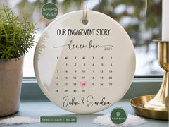 Personalized Engagement Ornament, Custom Engagement Christmas Ornament Gifts for Engagement Gifts for Newly Engaged Couple Keepsake Ornament