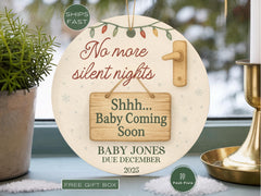 Custom Pregnancy Announcement Ornament, Pregnancy Announcement Christmas Ornament for Pregnancy Reveal Ornament Pregnancy Keepsake Gift