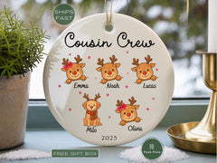 Cousin Crew Ornament, Custom Cousin Ornament, Personalized Cousin Christmas Ornament Gift for Cousin Best Friend Cousins Keepsake Ornament