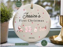 Baby Girl Ornament, Custom Baby Girl Christmas Ornament Personalized Baby Girl Keepsake Baby Girl First Christmas Ornament for Baby Girl