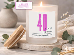 Funny 40th Birthday Candle Gift for Her | 40 Year Old Birthday Candle | Turning 40 Gift | Forty & Fabulous Candle