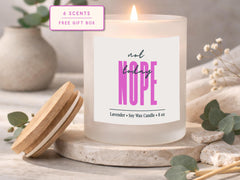 Nope Not Today Funny Soy Wax Candle: Sarcastic Gift (8 oz)