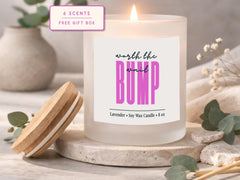 Worth the Wait Bump Soy Candle, Pregnancy Gift, Expecting Mom, Baby Shower (8 oz)