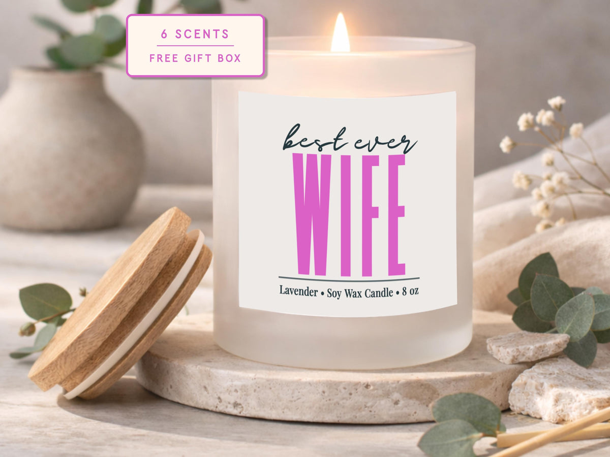 Best Ever Wife Soy Wax Candle: Anniversary Birthday Gift (8 oz)